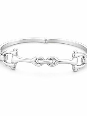 925 Sterling Silver “Horse Snaffle Bangle” Statement Bracelet